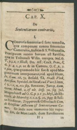 Cap. X. De Sententiarum contrariis.