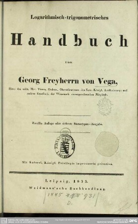 Logarithmisch-trigonometrisches Handbuch