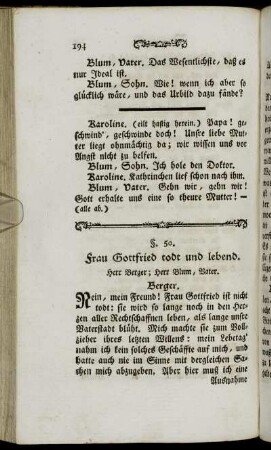 §. 50. Frau Gottfried todt und lebend.