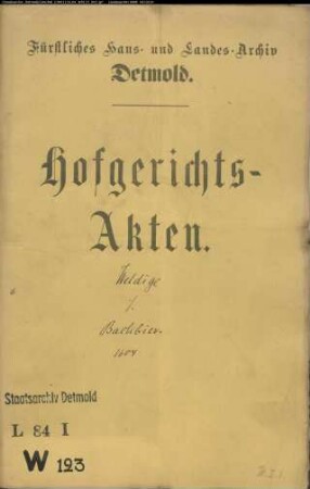 Weldige, Franz und Hermann Reinsche gegen Johann Backbier und die anderen Hersischen (?) Vormunde - Rechnungslegung
