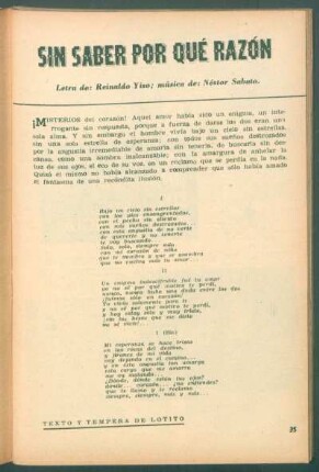 Sin saber po qué razón