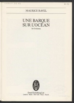 Une barque sur l'océan : for orchestra