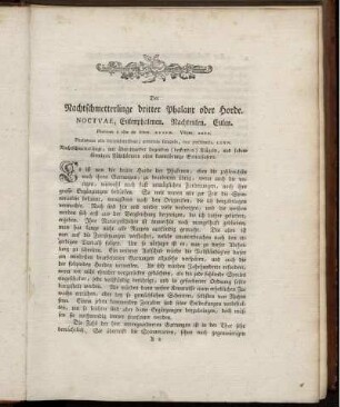 Der Nachtschmetterlinge dritter Phalanx oder Horde. Eulenphalenen. Nachteulen. Eulen