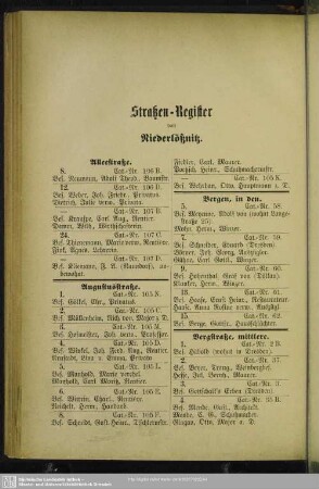 Häuserbuch : Straßen-Register von Niederlößnitz