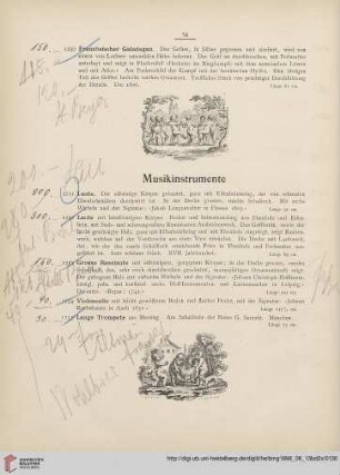Musikinstrumente (Nr. 1251 - 1255)