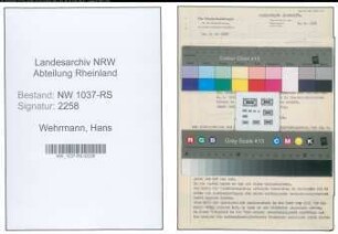 Entnazifizierung Hans Wehrmann , geb. 07.09.1885 (Angestellter)