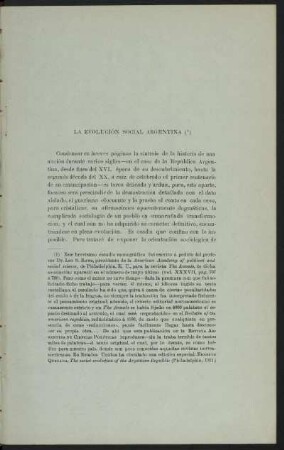 La evolución social argentina