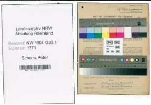 Entnazifizierung Peter Simons , geb. 11.06.1897 (Lehrer)