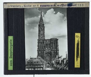 Straßburg, Münster : Westfassade und Turm gesamt Blick von Westen