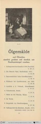 Ölgemälde und Ölstudien, sämtlich gerahmt und sämtlich mit Nachlassstempel versehen (Nr. 1-308)