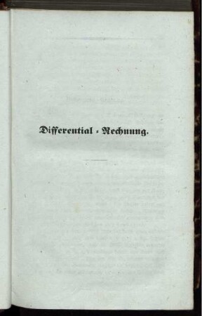 Differenzial-Rechnung.