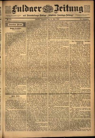 Zweite Ausgabe vom Samstag, den 14. Mai 1898.