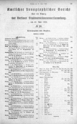 No. 20, 10. Juni 1920