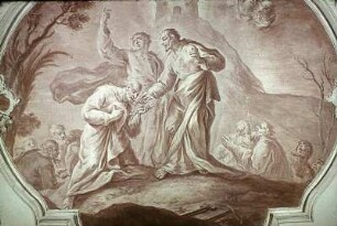 Jesus übergibt Petrus die Schlüssel des Himmelreiches