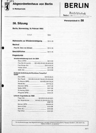 Nr. 38, 10. Februar 1983