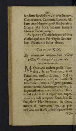 Caput XIX. an monetam Imperialem cudere possint Vicarii