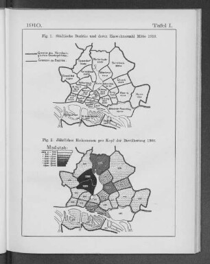 Tafel I. 1910. Fig. 2. Jährliches Einkommen pro Kopf der Bevölkerung 1908.