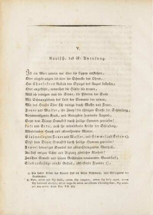 V. Neaisch, das ist: Anrufung