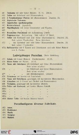 Ludwigsburger Porzellan (Nr. 473-481f)