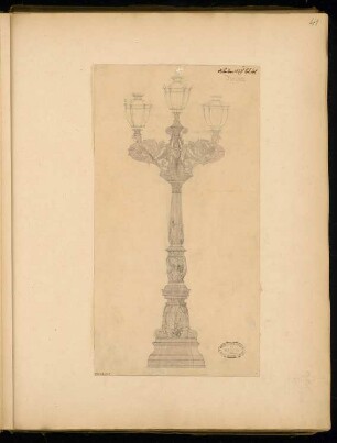 Gusseiserner Kandelaber Monatskonkurrenz Februar 1877: Ansicht