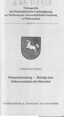 Primatenforschung : Beiträge zum Selbstverständnis des Menschen