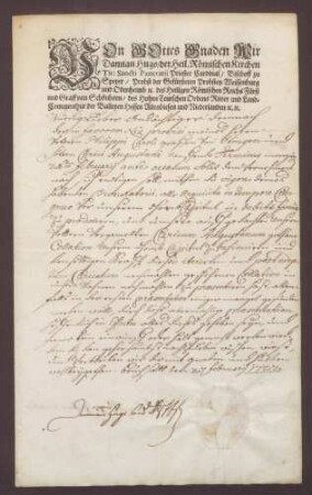 Präsentation des Grafen Philipp Karl von Oettingen-Baldern.
