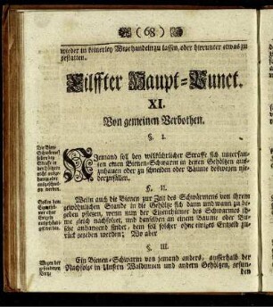 Eilffter Haupt-Punct. XI. Von gemeinen Verbothen.