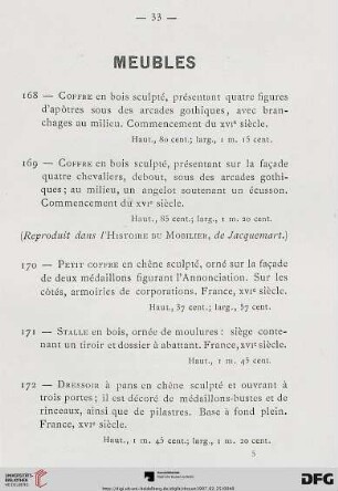 Meubles (Nr. 168-172)