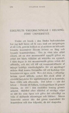 Edelfelts Väggmålningar I Helsingfor' Universitet.