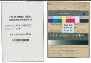 Entnazifizierung Karl Hundertmark , geb. 16.02.1911 (Kaufm.Angestellter)