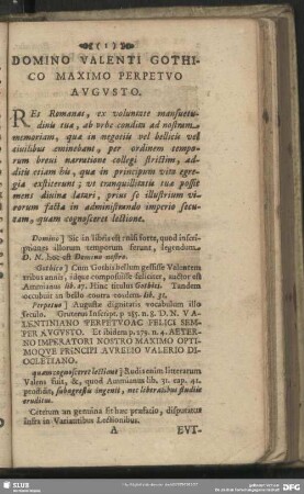 [Widmung] Domino Valenti Gothico Maximo Perpetuo Augusto