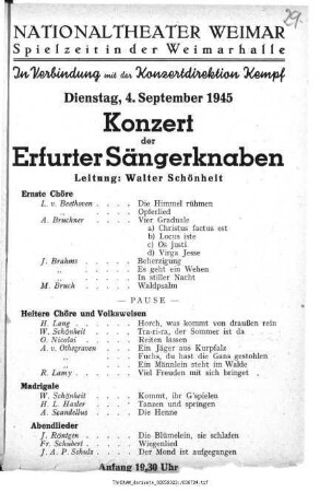 Konzert der Erfurter Sängerknaben