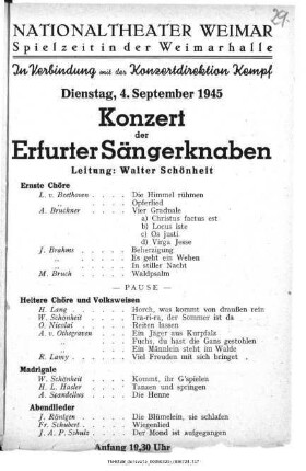 Konzert der Erfurter Sängerknaben