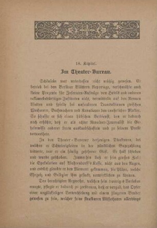 18. Kapitel. In Theater-Bureau
