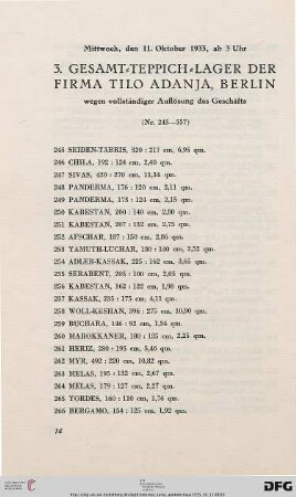 3. Gesamt-Teppich-Lager der Firma Tilo Adanja, Berlin (Nr. 245-557)