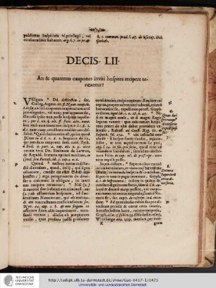 Decis. LII An & quatenus caupones inviti hospites recipere teneantur?