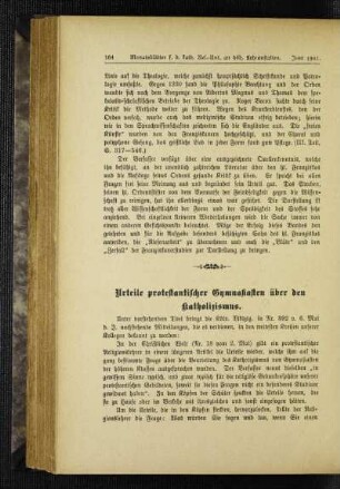 Urteile protestantischer Gymnasiasten über den Katholizismus