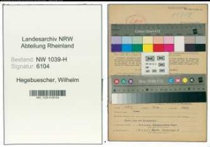 Entnazifizierung Wilhelm Hegebuescher , geb. 03.11.1921 (Polizist)