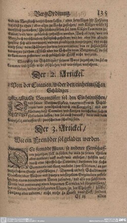 Der 3. Artickiel/ Wie ein Frembder sol geladen werden.