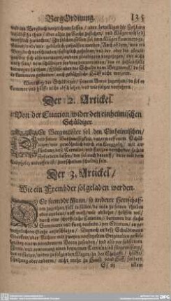 Der 3. Artickiel/ Wie ein Frembder sol geladen werden.
