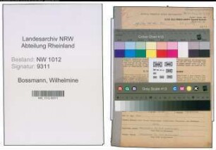 Entnazifizierung Wilhelmine Bossmann , geb. 25.01.1890 (Landwirtin)