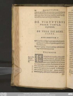 De Virtutibus Primae Tabulae, ac primum.