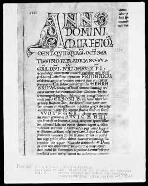 Glossar des Bischofs Salomon 3. von Konstanz — Initiale A (NNO DOMINI), Folio 8 verso