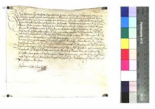 Johann Christoph von Freyberg-Eisenberg, Propst zu Ellwangen, verleiht an Jakob Jos zu Bühlertann ein näher beschriebenes halbes Tagwerk Wiesmahd "im Daubach", wie er es von Hans Oth daselbst erkauft hat.