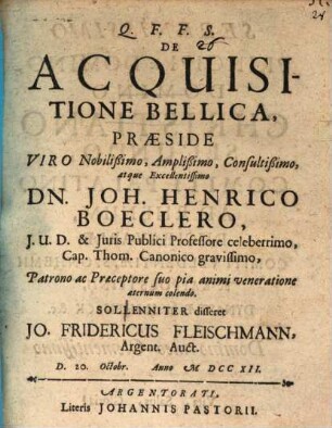 De acquisitione bellica