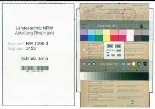 Entnazifizierung Erna Schmitz , geb. 16.03.1909 (Angestellte)