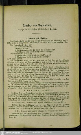 Auszüge aus den Regulativen, welche in Striesen Giltigkeit haben
