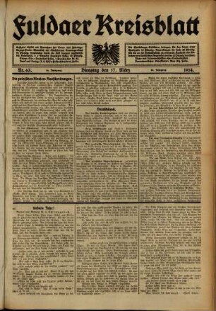 Ausgabe vom Dienstag, den 17. März 1914.