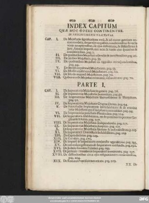 Index Capitum Quae Hoc Opere Continentur.