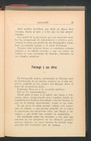 Fonrouge y sus obras
